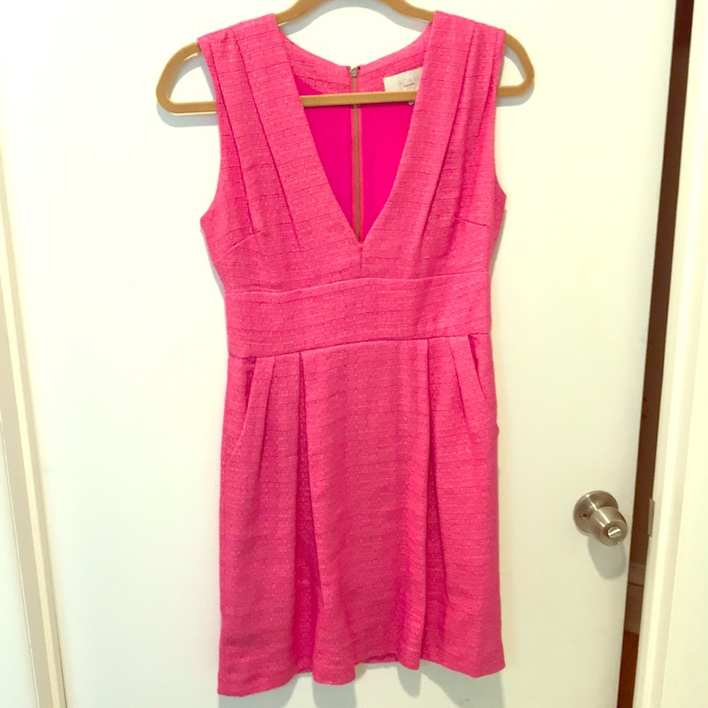 Adam Lippes Hot Pink Tweed Dress